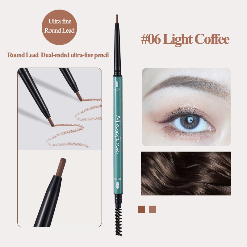 Colored Double Headed Waterproof Eyebrow Pens Eyebrow 2 In 1 Pen 6 Colors Perfect Eyebrow Long-Lasting Natural Makeup Double Head Brown Pencil Waterpr