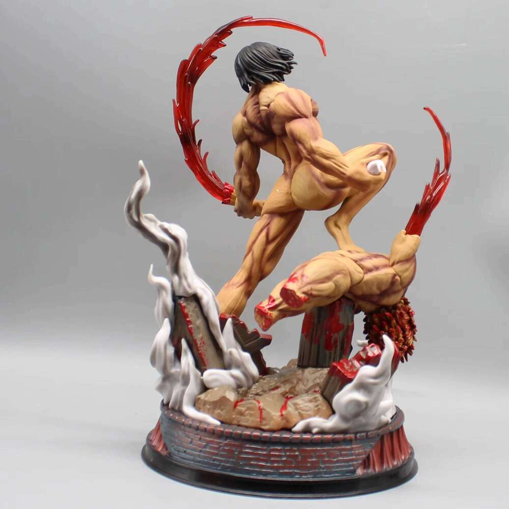 Attack On Anime Figure The Armored Figures 29cm Titan Eren Jager Action Figurine Model Pvc GK Statue Ornament Toys Gifts