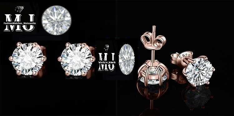 Stud JewelryPalace Moissanite D Color Total 0.6ct 1ct 2ct 3ct 4ct 6ct S Sterg Sier Earrings Q240517