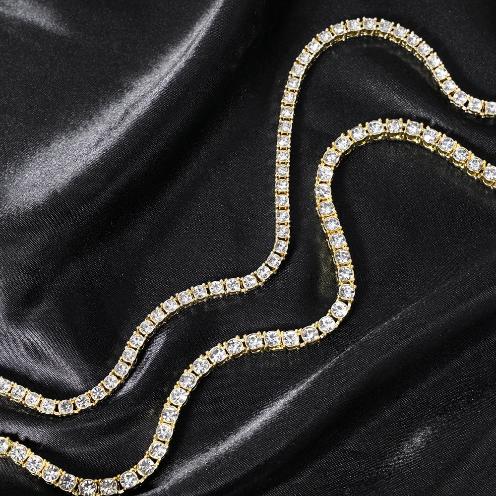 Classical 4MM Tennis Chain Iced Out Bracelet Necklace Men Fashion Hip Hop Jewelry Women 8/16/18/20/24inch Choker Punk Party Gift 250722