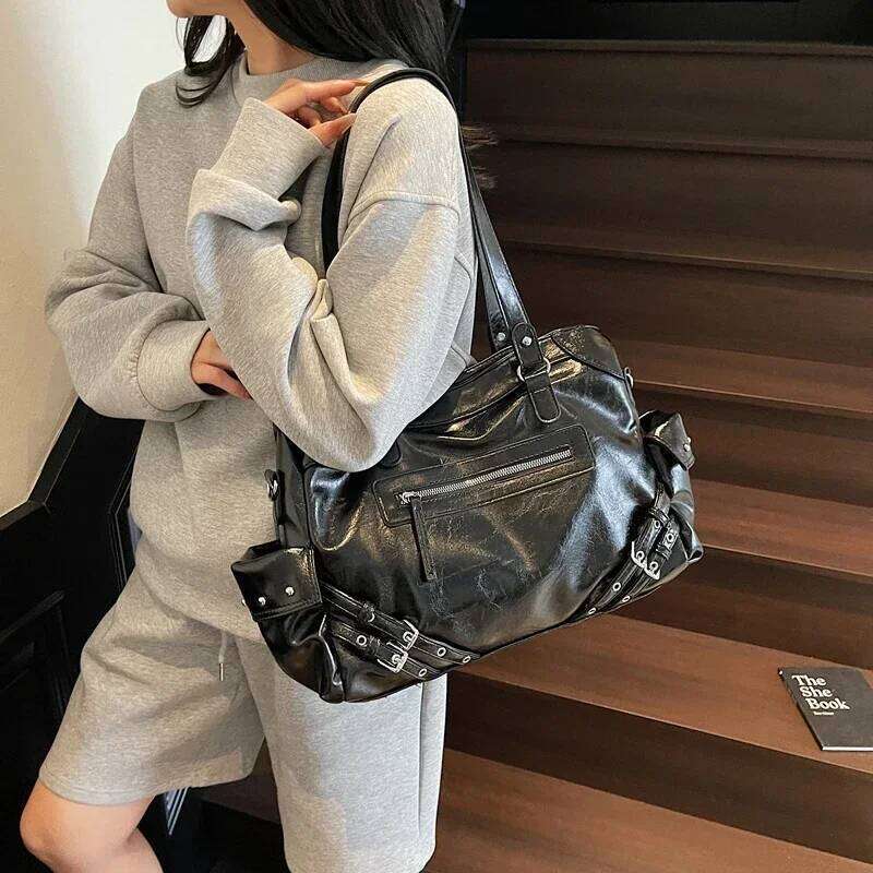Soft Interior Compartment Shoulder High Quality Contrasting Colors Bags for Women Fashion Zipper Pu Women's Handbags