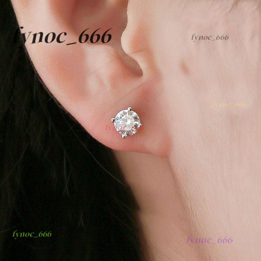 Classic 4 Prong Moissanite Earrings 925 Sterling Silver Withe Gold Plated VVS Moissanite GRA Certificate Unisex Stud Earrings