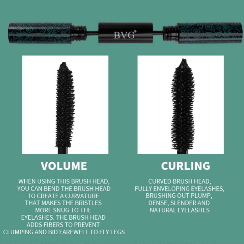 2 in 1 Mascara Eyelashes Extension Lengthens Waterproof Volume Long Lasting Black Silk Fiber Double Head Mascara Female Makeup Mascara Waterproof Does