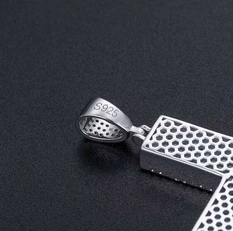 Hiphop Sterling Sier Iced Out VVS Baguette Cut Moissanite Cross Pendant