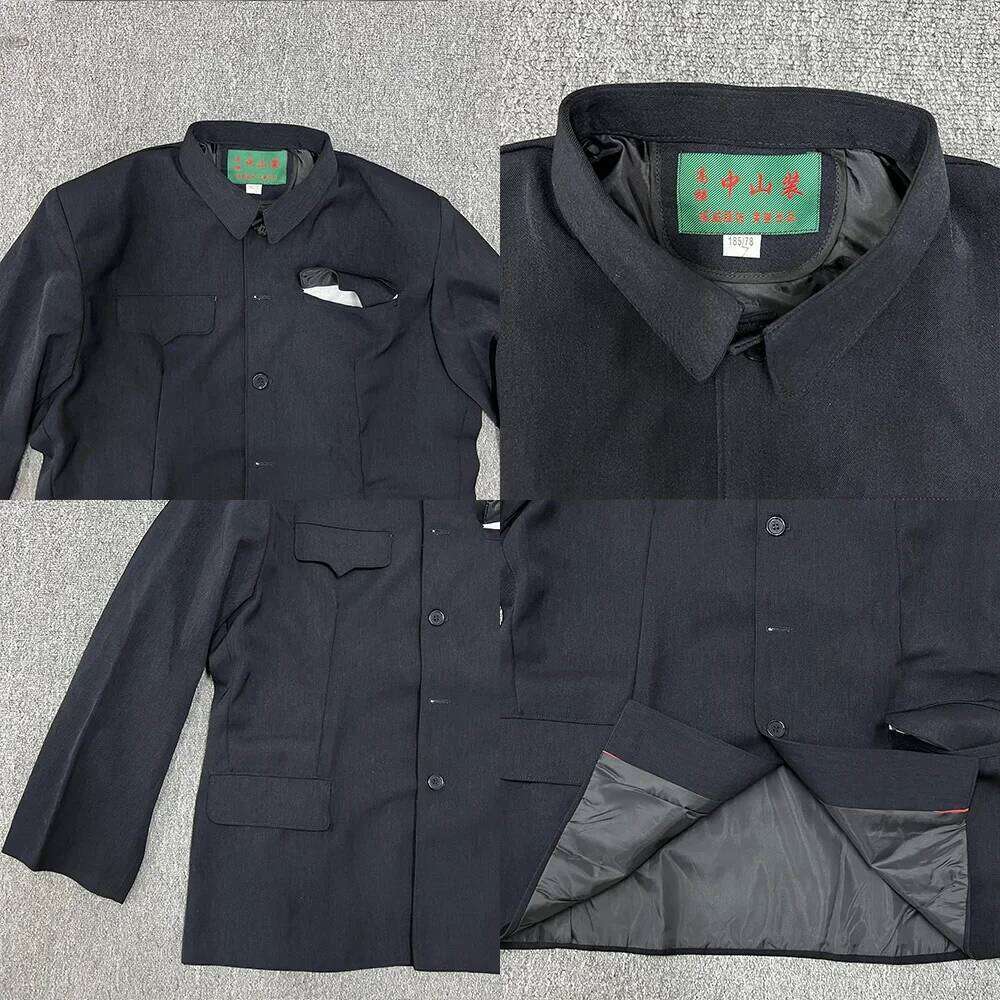 Autumn Stand-up Collar Overcoat Trousers Suit Middle-aged Chinese Style Loose Casual High Street Jackets Pants Set/single Pice