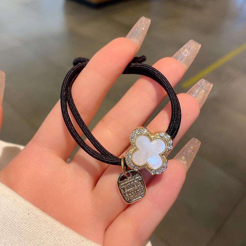 Korean Style Shiny Diamond Tie High-End Feel High Elasticity Durable Rubber Band Non-Damaging Rope Elegant Hair Accessories