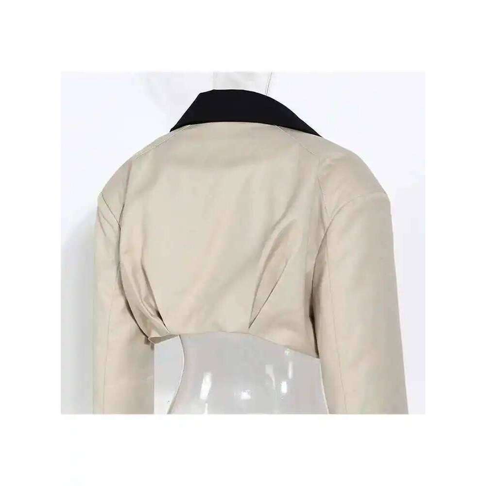 hoodie Khaki Two Ways Wear Irregular Jacket Loose Fit New Lapel Long Sleeve Women Coat Fashion Tide Spring Autumn jacket