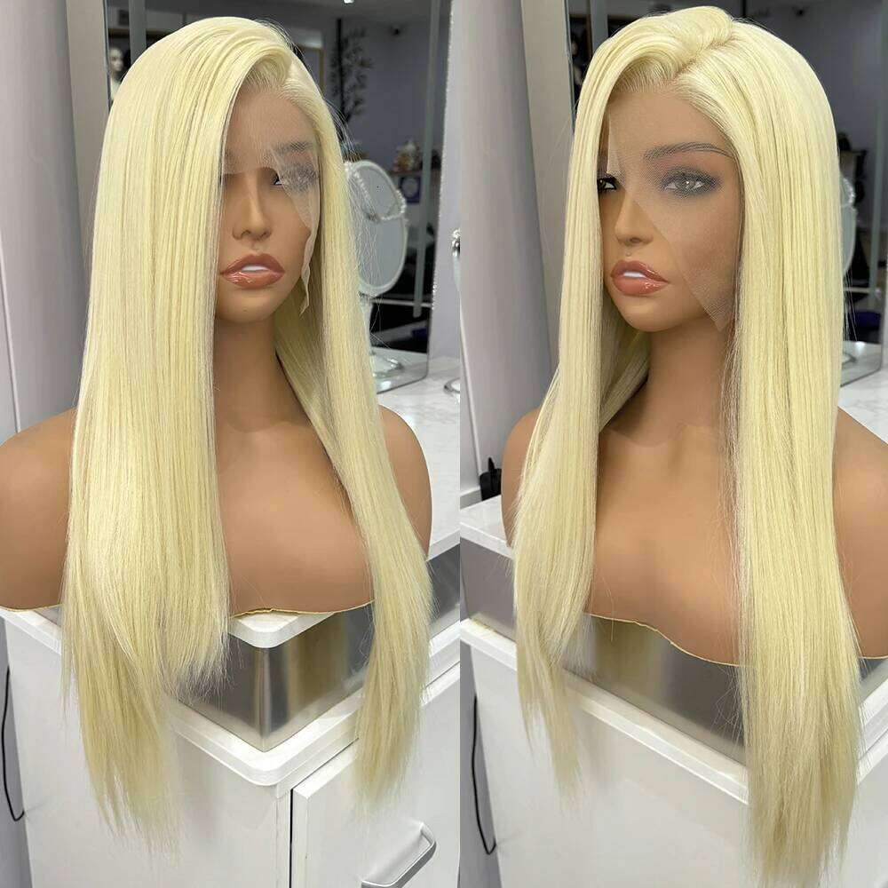 Synthetic Blonde Wig Lace Front Wigs For Women Long Silky Straight Human Hair Glueless Natural Hairline Heat Resistant Fiber Cosplay