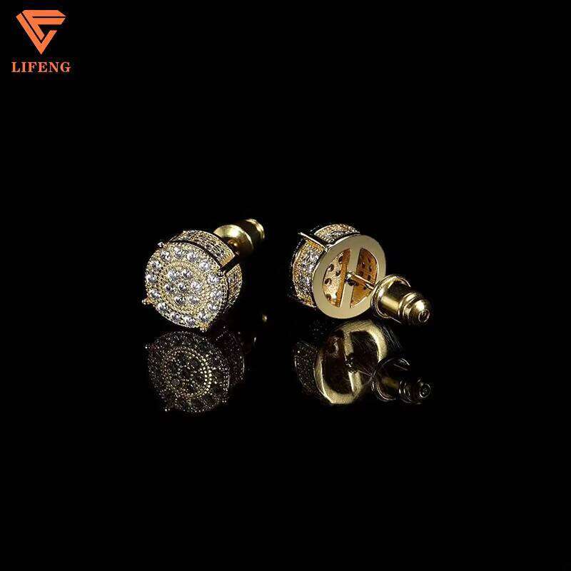 Stud Sterling Sier Drop Gra Certificate Hoop Men Vvs Moissanite Hip Hop Earrings