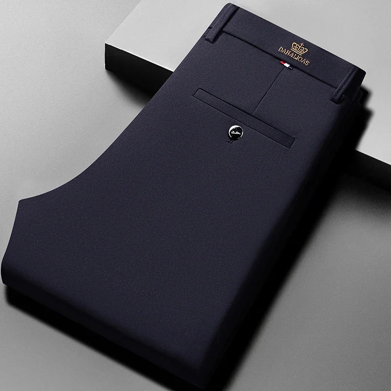 Plus Size 2942 Mens Summer Thin Business Casual Suit Pants Long Dress Men Elastic Straight Trousers Formal 250724