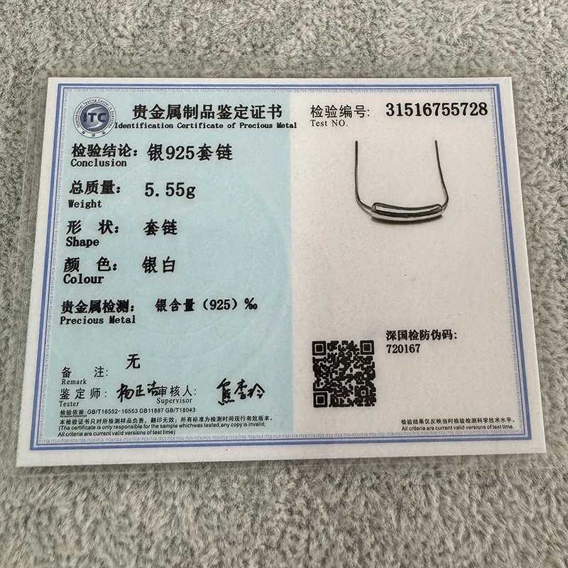 925 Sterling Silver Necklaces Women Fine Jewelry Wedding Accessories Geometric Pipe Pendant Beads Necklace Wholesale XJ250708