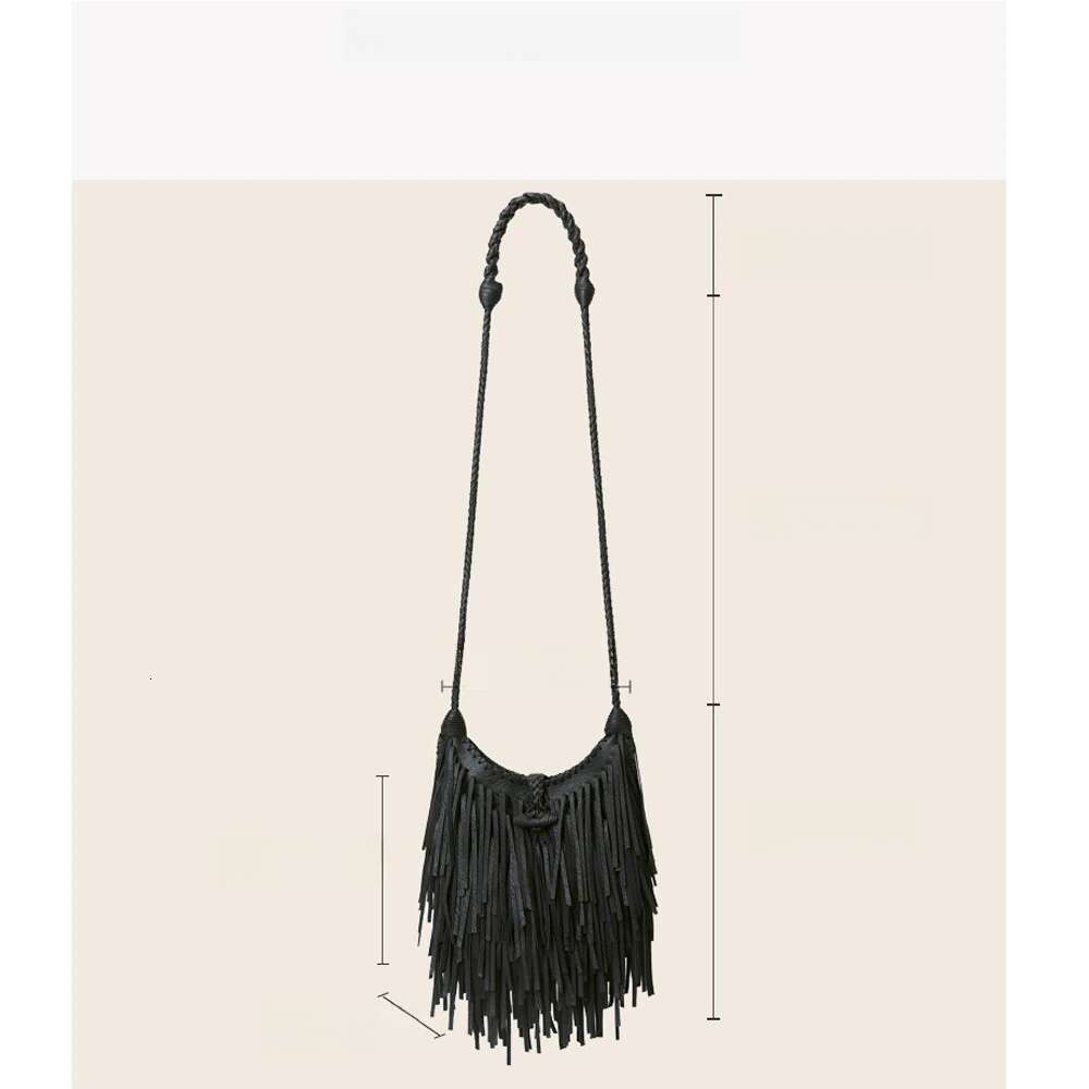 Designer Luxury Long Tassel Design Women Crossbody Bags Soft PU Leather Female Shoulder Weave Messenger Sling Bag Small Bolsa Feminina