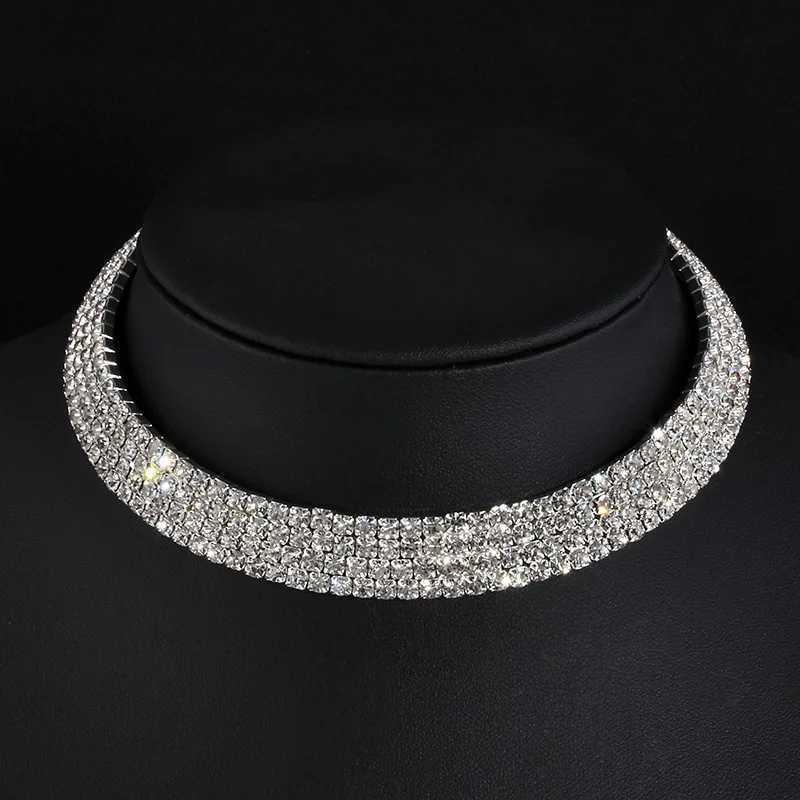 Rhinestone Choker Necklaces Torques Collar Women Statement Jewelry Girl Imitation Pearls Necklace 5 Styles XJ250708