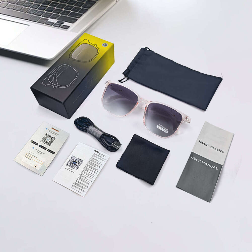 Smart Bluetooth Glasses designer Sunglasses Polarized UV Protection Blue Light Blocking Music Playback Calling Transparent Lens Replaceme