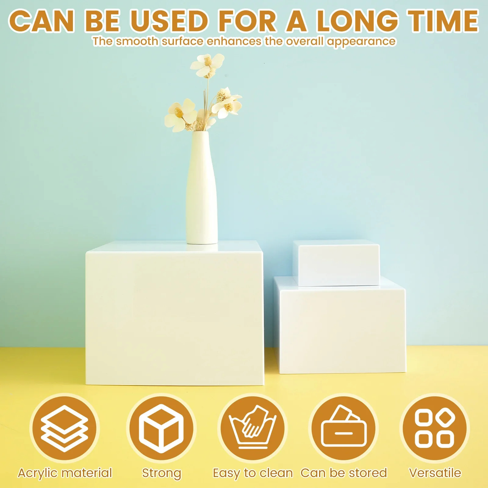 6pcs Acrylic Buffet Riser Food Display Stands Stackable Table Dessert Cake Party Buffet Display Decorating Box 6 Different Sizes 250724