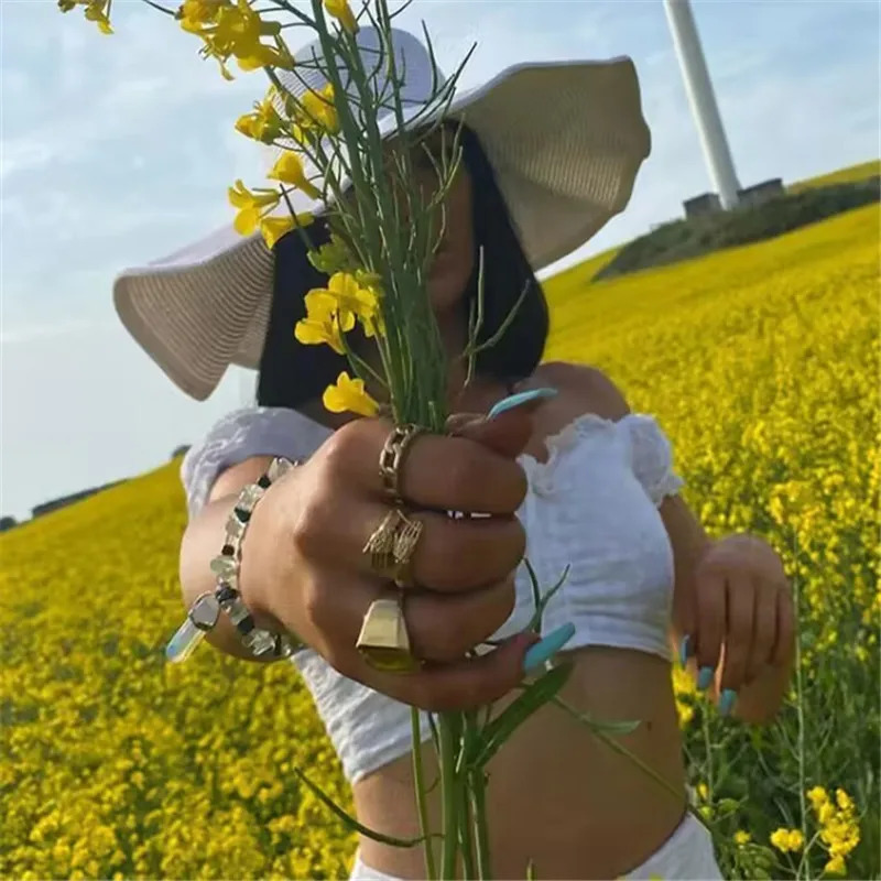 Hollow Out Chain Ring 316L Stainelss Steel Jewelry Punk Style Men Women Fashion Ring 250723