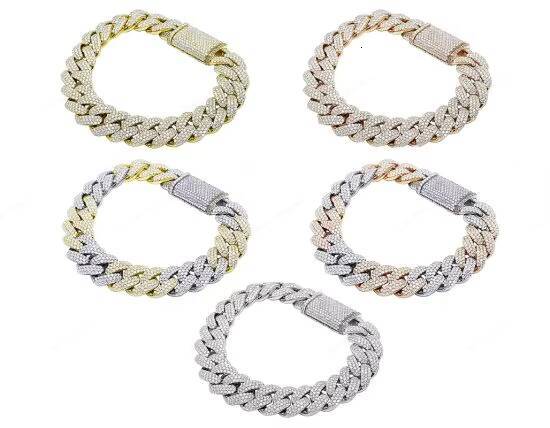 14mm 8inch Moissanite Diamonds Cuban Bracelet 925 Sterling Silver Cuban Bracelet High Fashion Wholesale Jewelry Factory Price