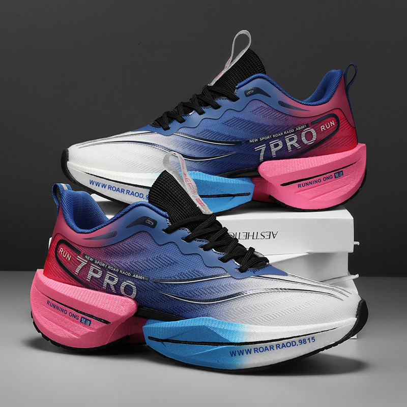 New Large Size Youth Boys and Girls Student Professional Racing Carbon Plate Running Big Kids Sports Shoes