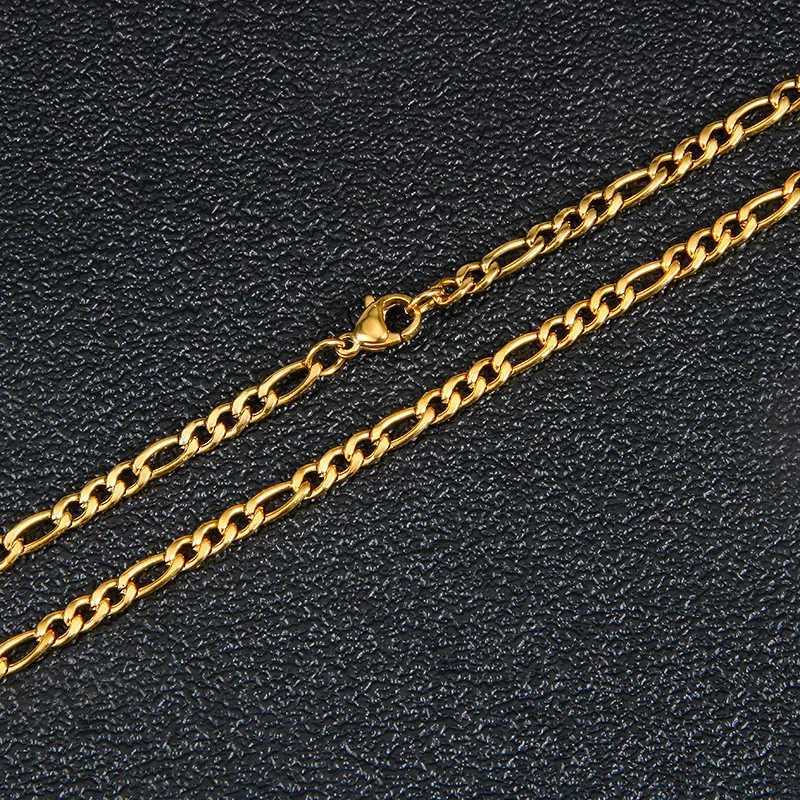 Fashion New Figaro Chain Necklace For Men Punk Silver Color Stainless Steel Long Necklace Men Hip Hop Jewelry Gift XJ250708