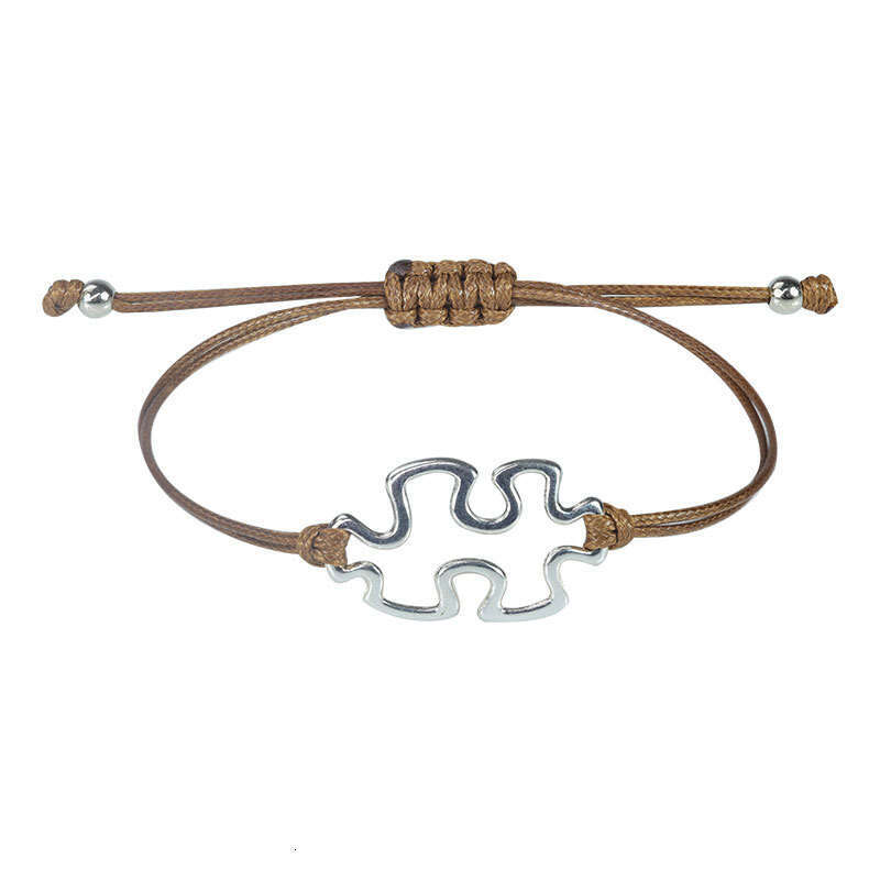 Awareness Puzzle Pendant Unisex Jewelry Autism Wax Rope Bracelet ddmypluto