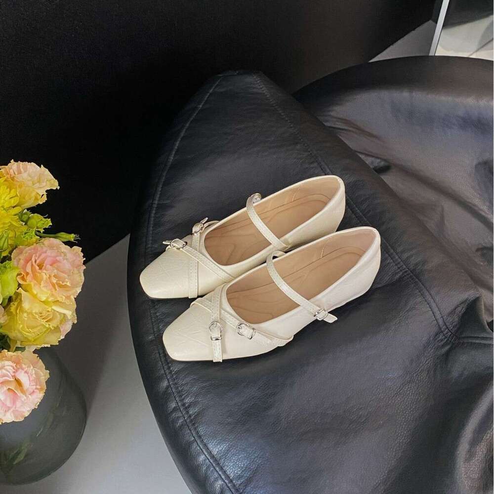 Cross Strap Single Women, French Fashion Women's Shoes, Soft Sole, Comfortable Outdoor Wear, High-End Mary Jane Shoes for Women