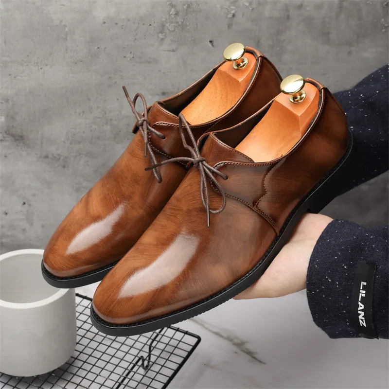 Fashion Purple Dress Shoes Man Party Shoes Casual Business Leather Shoes for Men Comfortable Pointed Toe Mens Formal Shoes 2025 250723