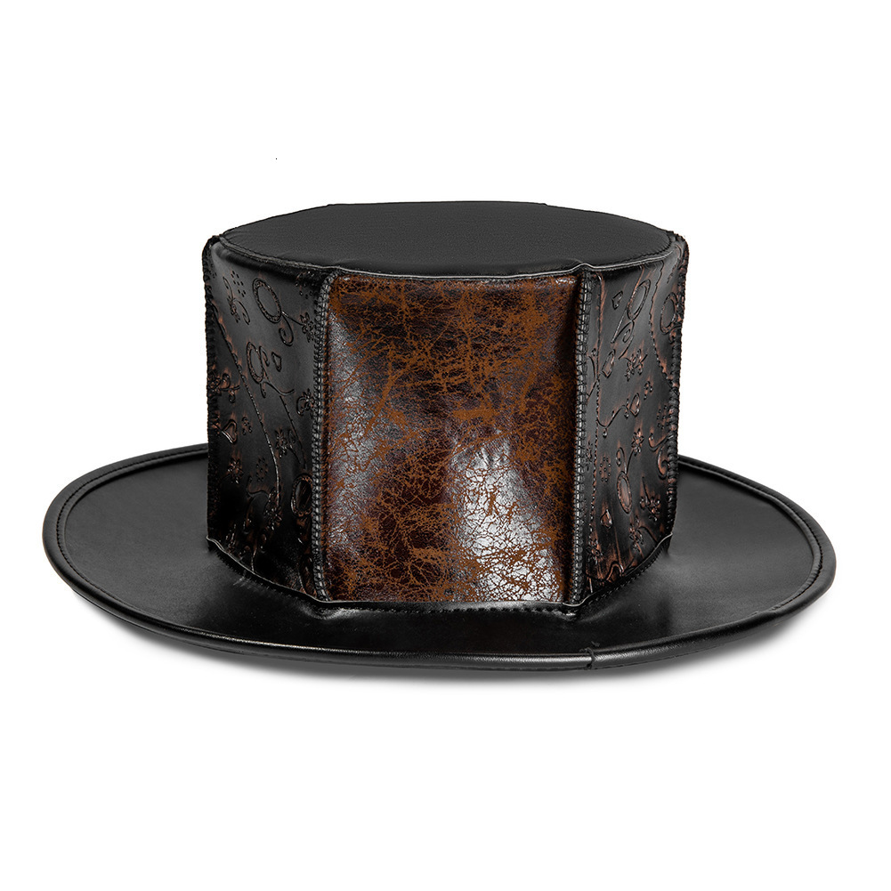 Halloween Punk Color Block Vintage Unisex Magic Gentleman Top Hat Women Creative Prop ddmymoon