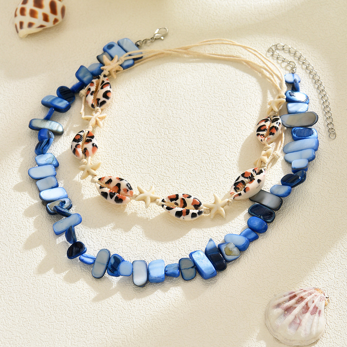 Irregular Stone Necklace for Women Fashion Multi-layer Stacking Ocean Shell Starfish Choker Jewelry Jewelry for Women