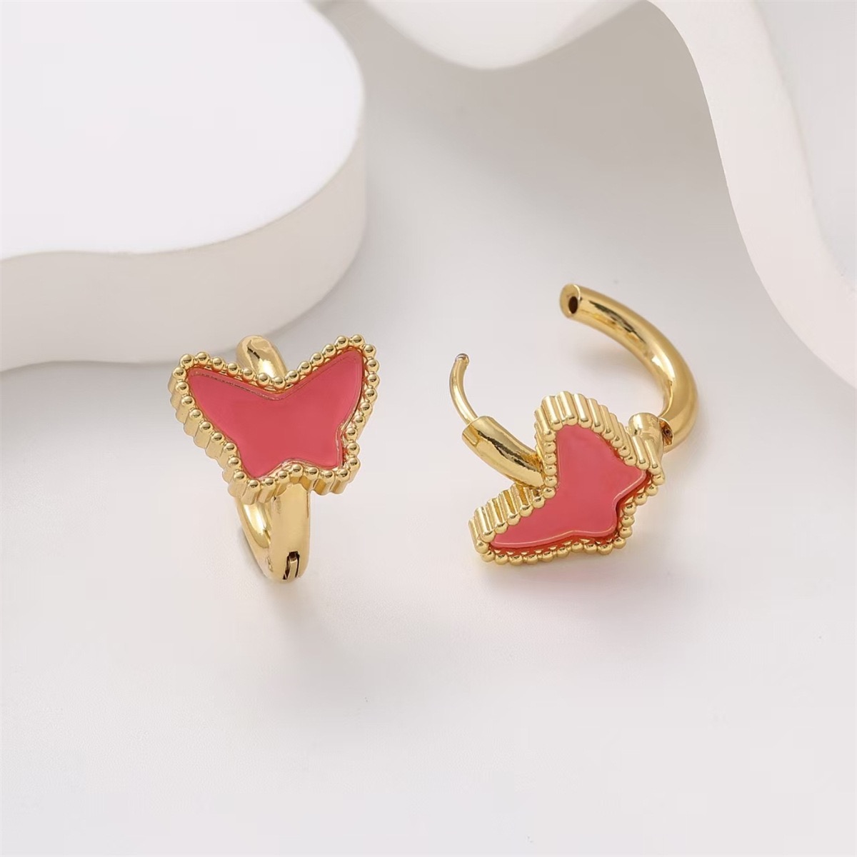 New Luxury Butterfly Hoop Earrings Now Available Stainless Steel Fashion Hoop Earrings