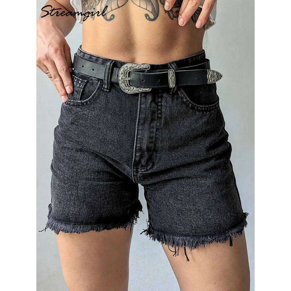 Designer Clothing 2025 Streamgirl Blue Women's High Waist Casual Chic Loose Jean Shorts For Women Summer 2025 Denim Short Femme