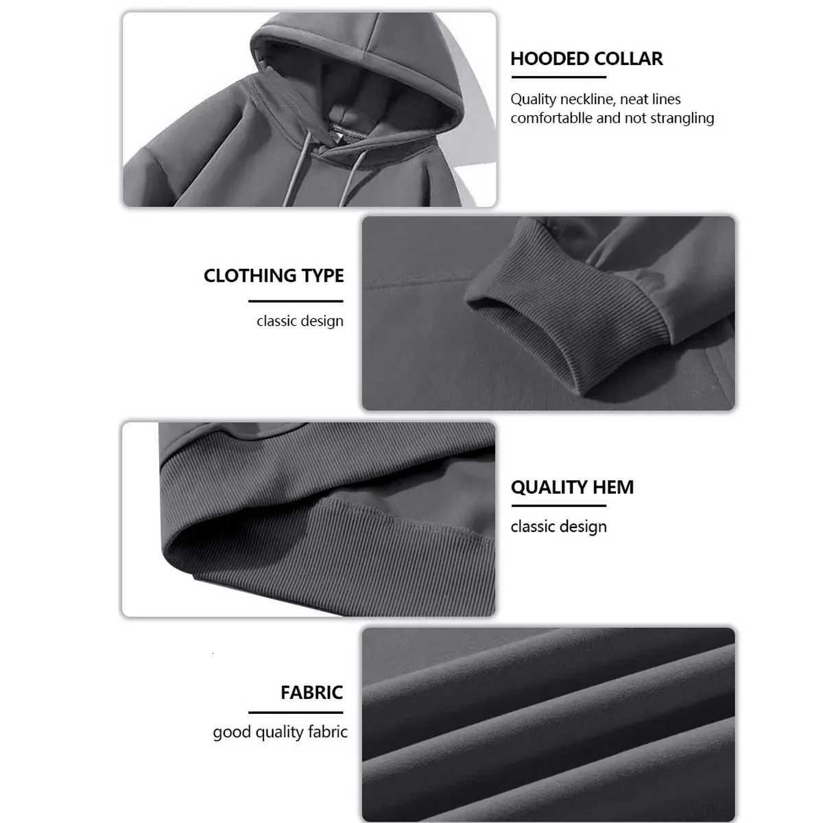 Mens and womens slim fit hoodies comfortable and casual suitable for daily outdoor travel tops in autumn and winter W250408