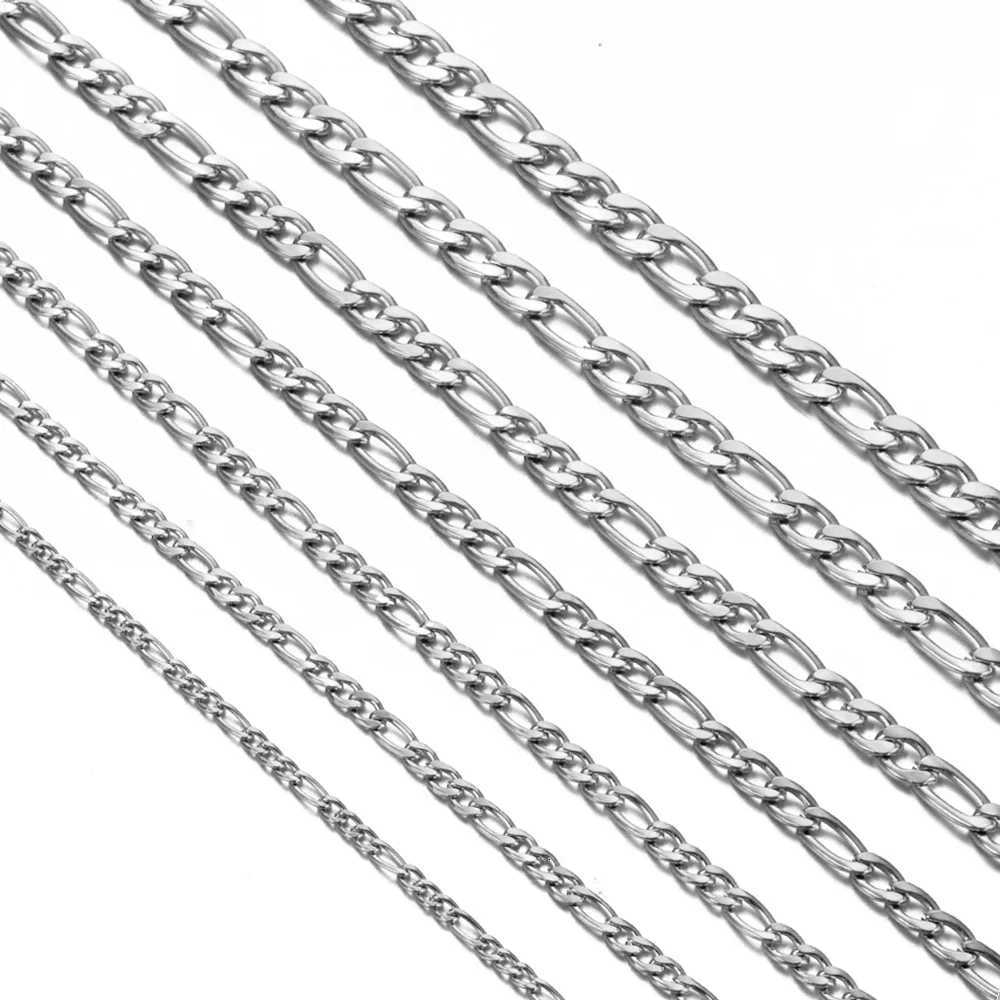New Trendy Cuban Chain Men Necklace Classic Stainless Steel 3/5/7/9mm Width Chain Bracelet For Men Women Jewelry Gift XJ250708