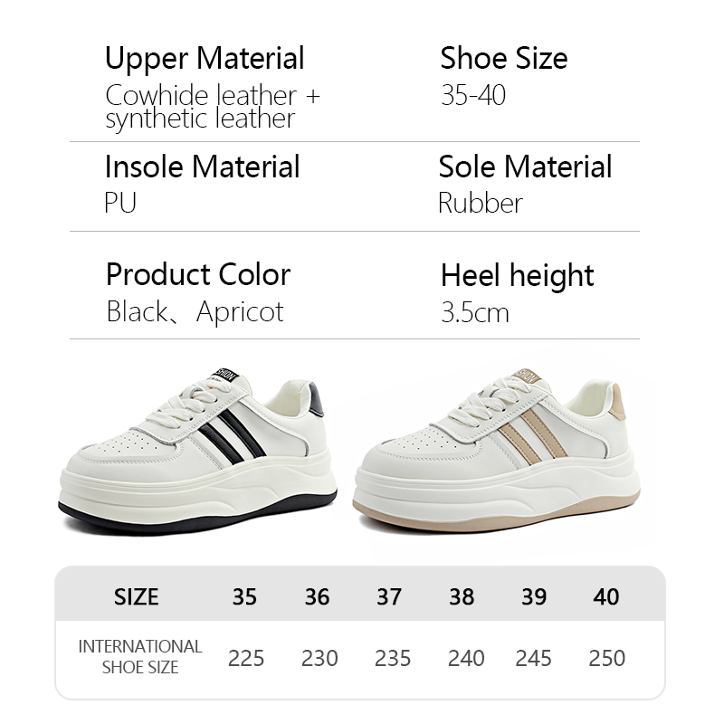 New autumn thick-soled white sneakers for women, color-blocked, casual, versatile, student sneakers, single shoes for all seasons