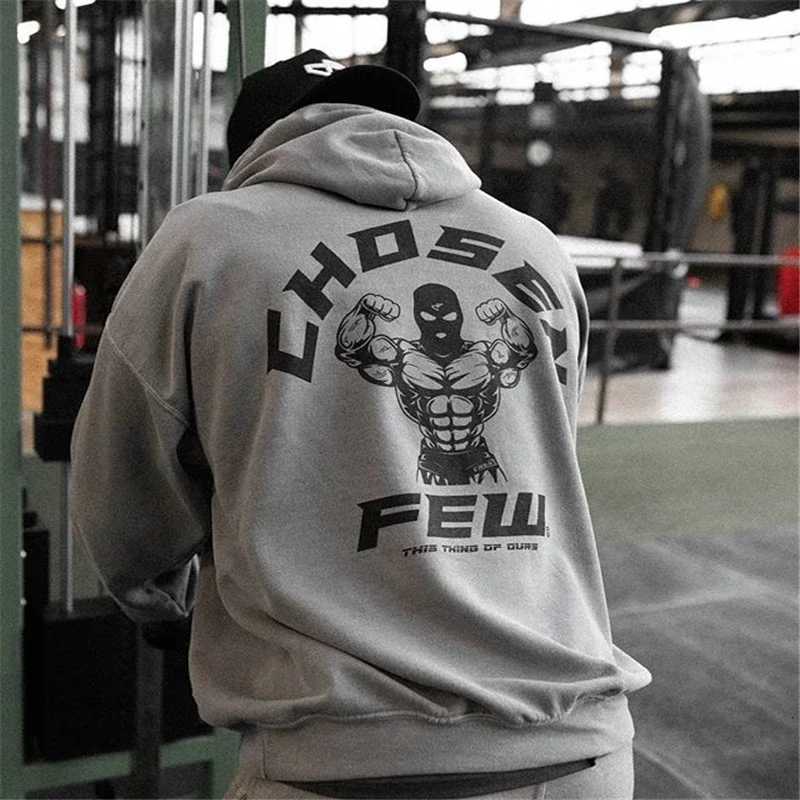 Mens popular cotton hooded sweater high kangaroo pocket jacket gym fitness leisure fashion top winter brand clothing W250408