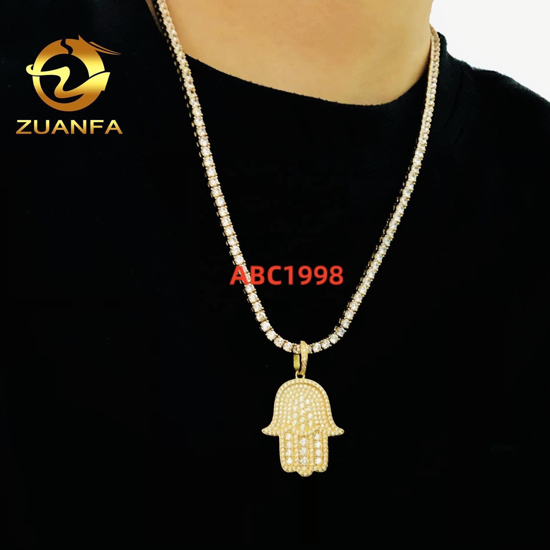 Wholesale Price Sterling Silver 925 Custom Vvs Moissanite Diamond Hip Hop Iced Out Jewelry Wing Pendant