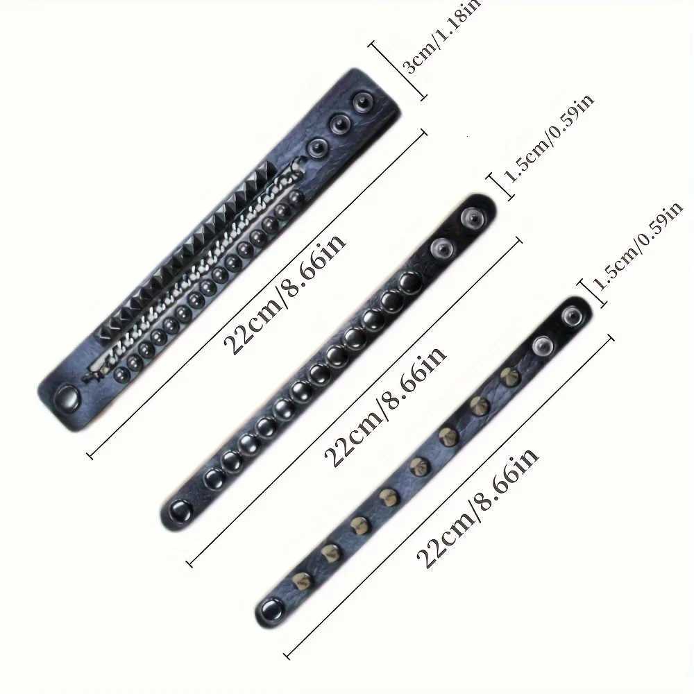 Vintage Leather Bracelets Punk Row Cuspidal Spikes Rivet Stud Wide Cuff PU Leather Punk Gothic Rock Unisex Goth Accessories W250728
