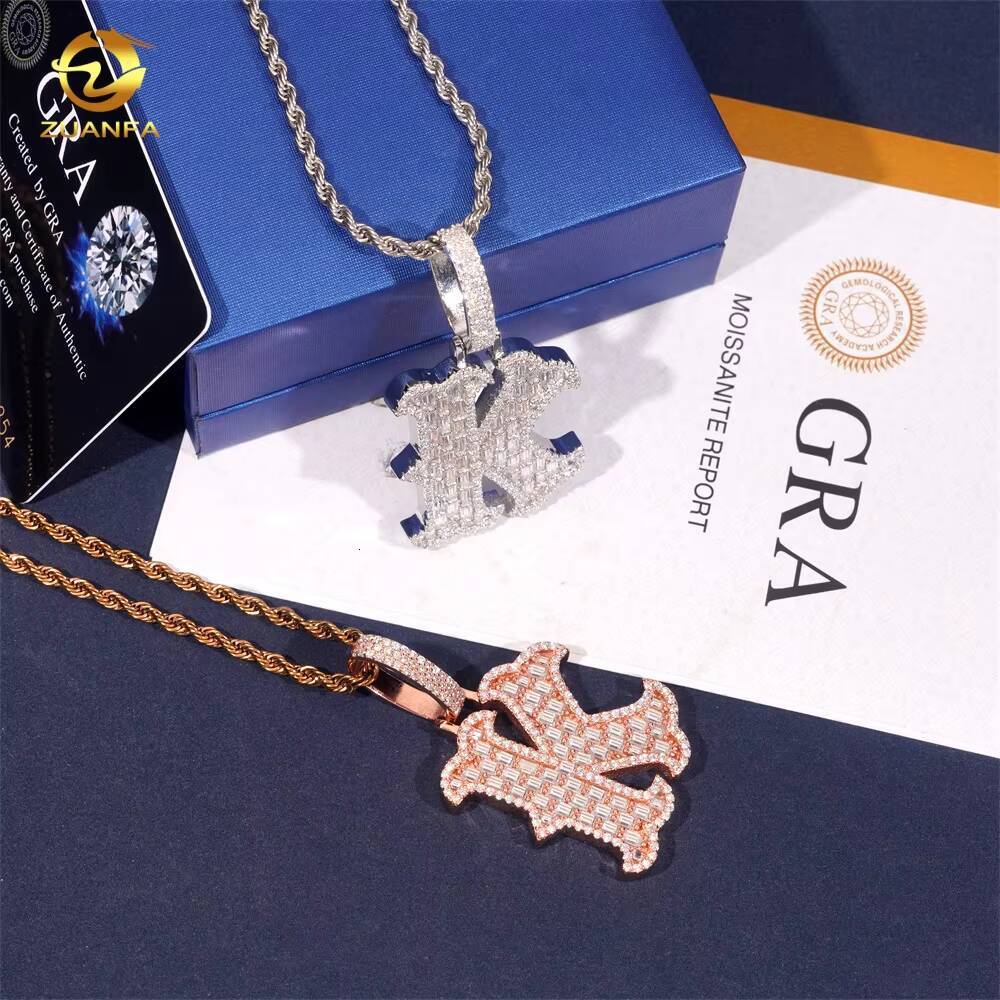 GRA Certificate Hip Hop Jewelry Initial Pendant Custom Iced Out 925 Silver VVS Moissanite Diamond Charm Letter J Name Pendant
