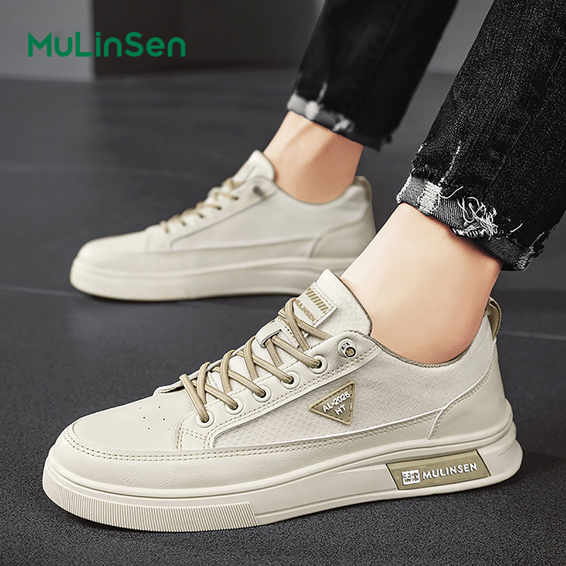 Mulinsen men's summer breathable soft-soled mesh white shoes sports leisure mesh panel shoes men's hollow trendy shoes
