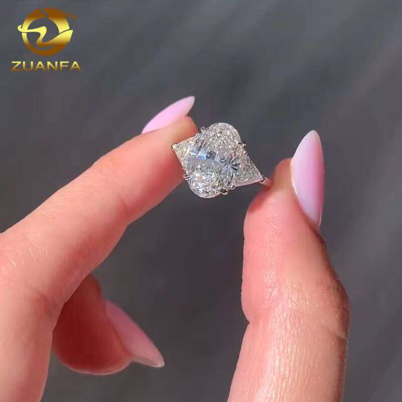 Hot Sale Jewelry Pass Dia Tester D Color Oval Cut Moissanite 10K 14K Solid Gold Engagement Rings Custom Piece