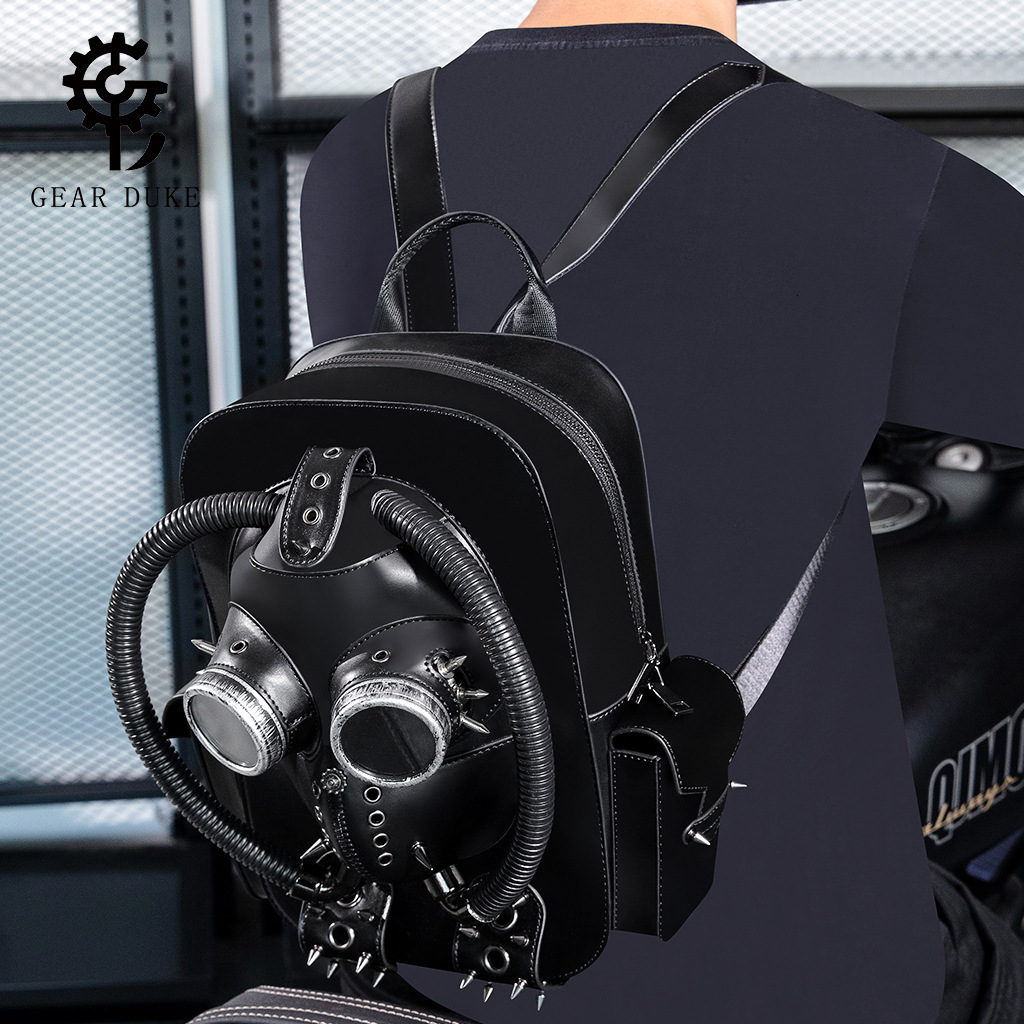 Halloween Gothic Style Women's Medieval Plague Theme Skull Creative Backpack ddmymoon