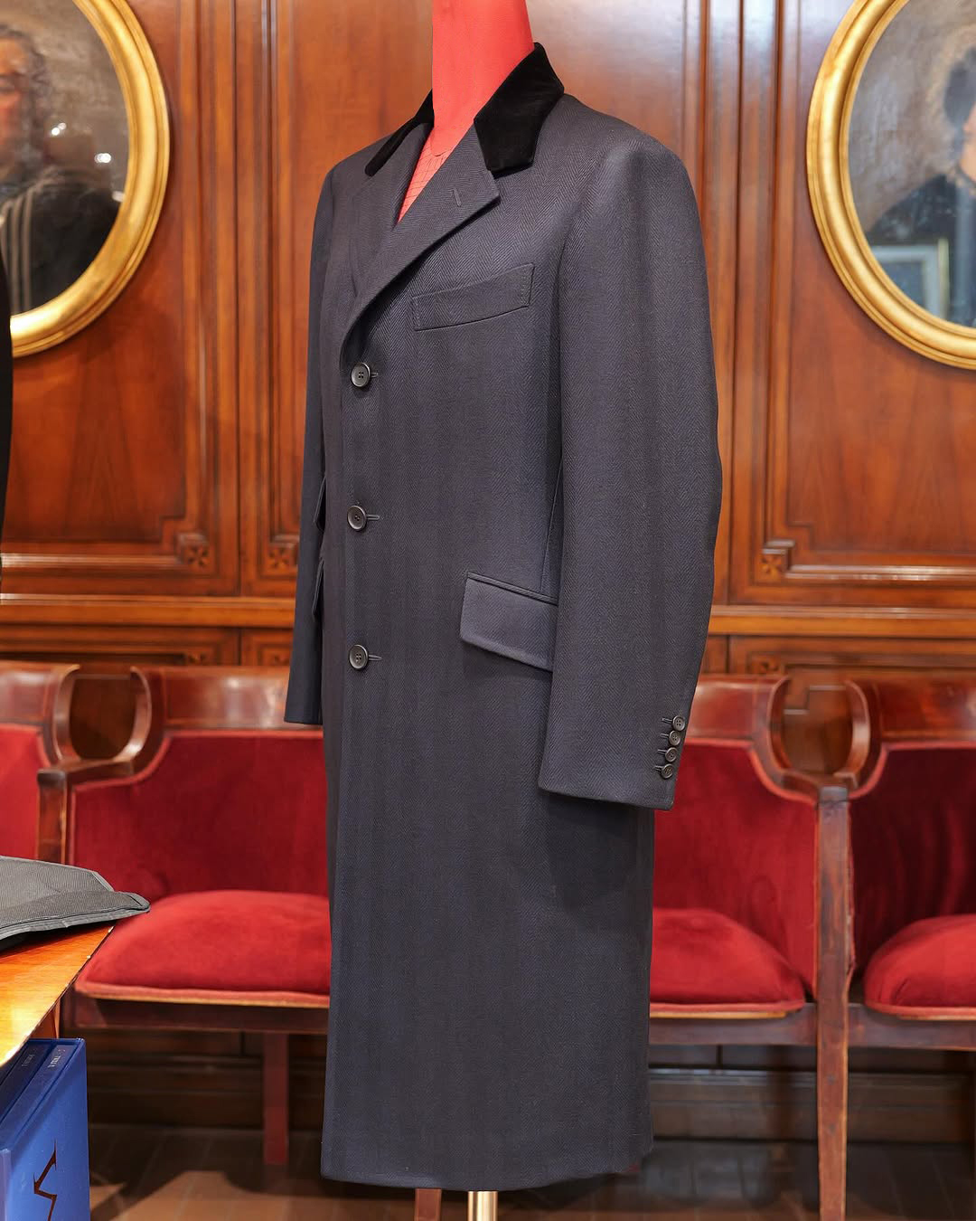 Woolen Blend Coat Men Over Jacket Overcoat Double Breasted Double Collar Plus Size Warm Formal Business Tailored Costume Wear