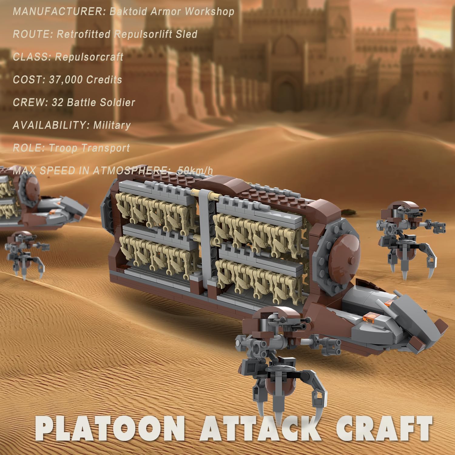 522PCS Space War Troop Carrier Building Blocks Solider Transport Vehicle Model Bricks Desktop Decoration Toys Kids Holiday Gift