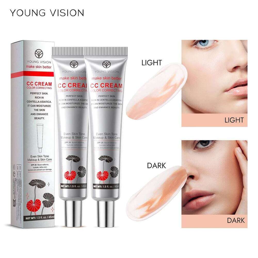 YOUNG VISION 2 Color Brightening CC Cream with Drop Puff for easy use as a makeup base and barrier cream. X250728