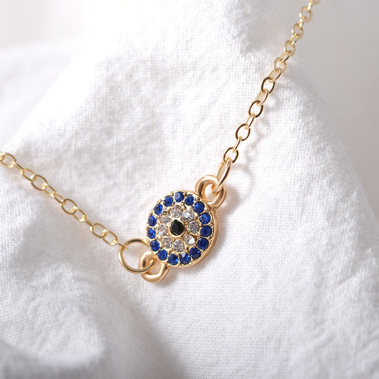 Fashion simple fashion social trendsetter diamond devils eye geometric Anklet Turkish jewelry 250728
