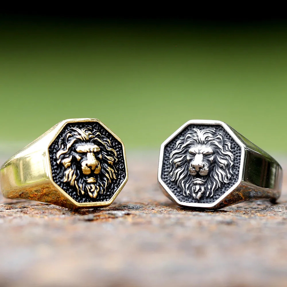 Detailed Stainless Steel 3D Lion Head Rings For Men Women Punk Trendy Domineering Vintage Animal Jewelry Gift 250723