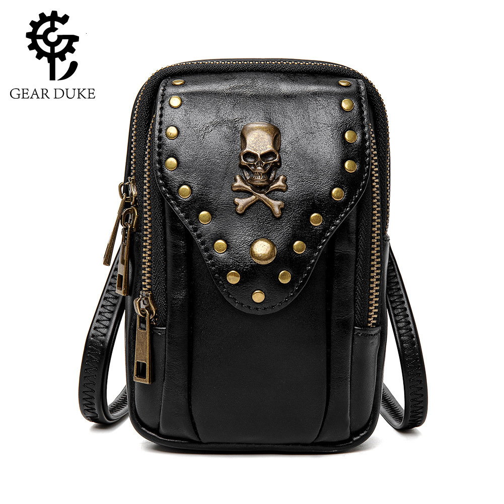 New Style Women's Single Shoulder Crossbody Textured Small Square Outdoor Travel Phone Bag with Rivets ddmymoon