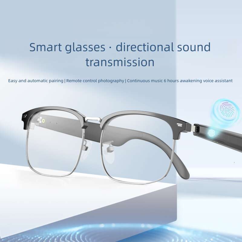 Designer Sunglasses New Smart Bluetooth Yj005k Metal Frame Business Music Call Casual Anti-Blue Light Flat Glasses