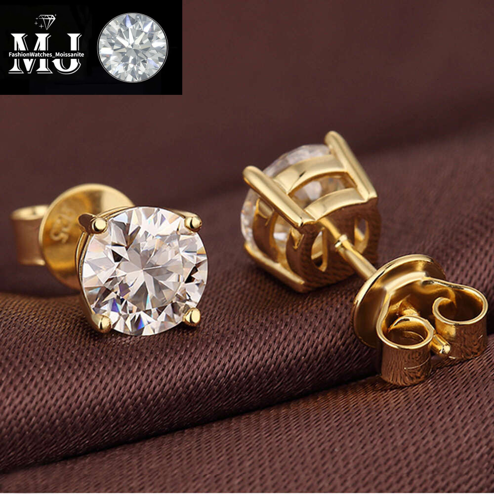 gold plated sterg sier women moissanite dia earrings