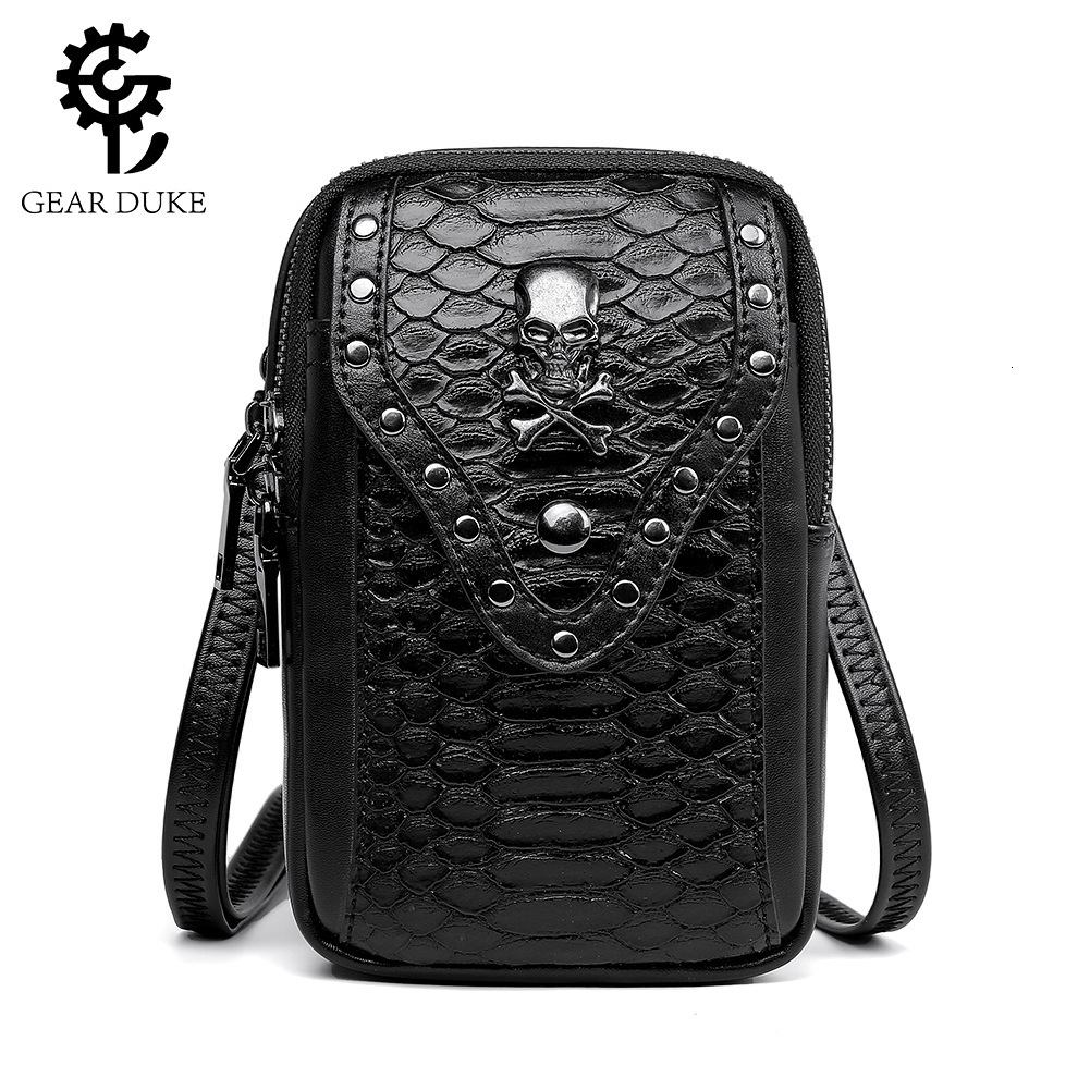 New PU Leather Skull Snake Pattern Women's Crossbody Outdoor Shoulder Phone Travel Small Bag ddmymoon