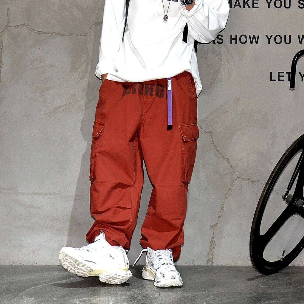 American Fashion High Quality Cargo For Men Plus Size Streetwear Hip Hop Baggy Pants Japanese Haruku Casual Trousers 250728